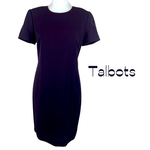 Talbots Eggplant Career Academia Minimalist Shift Dress NWOT Size 10 - Picture 2 of 14